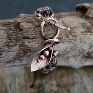 Handcrafted copper Byzantine Calla Lily bracelet
